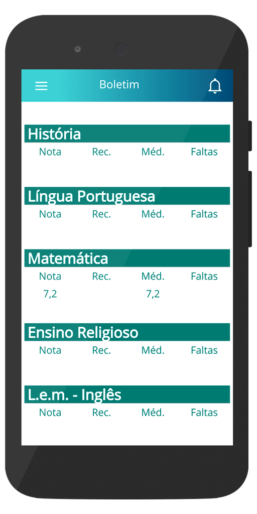 Notas Parciais - Aplicativo Escolar