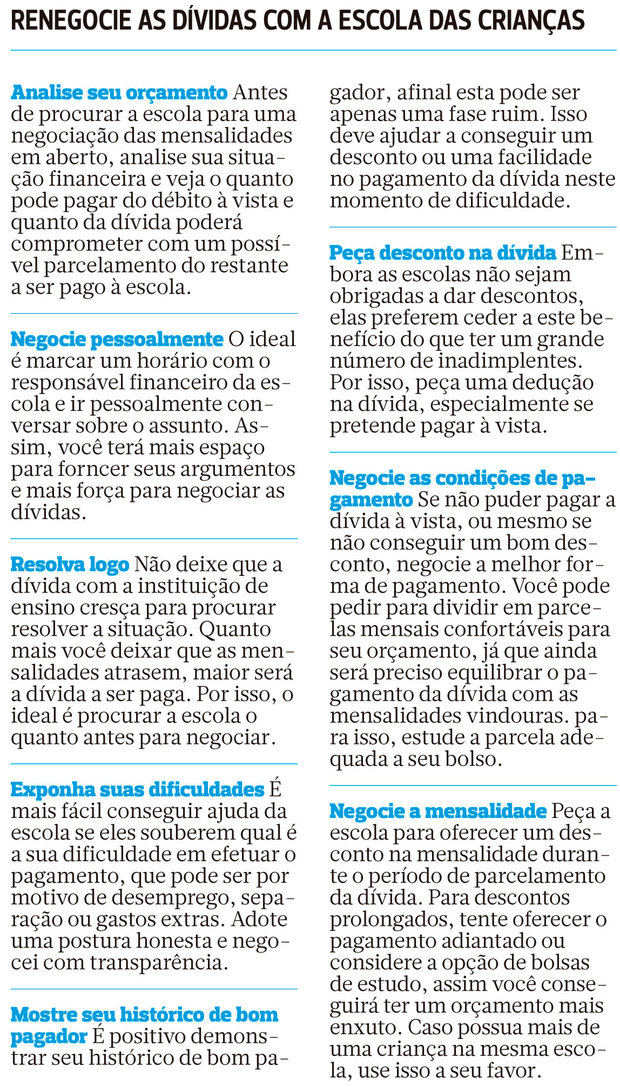 Inadimplência na escola