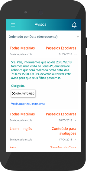 Aplicativo Escolar Aviso 2