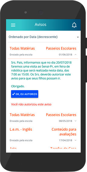 Aplicativo Escolar Aviso 4
