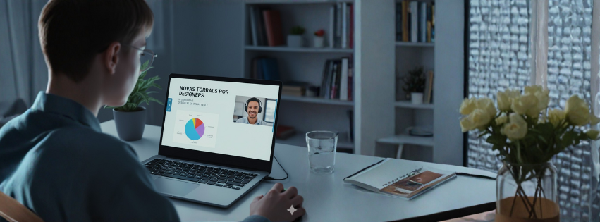 Designer se atualizando sobre as novas tendências do mercado.